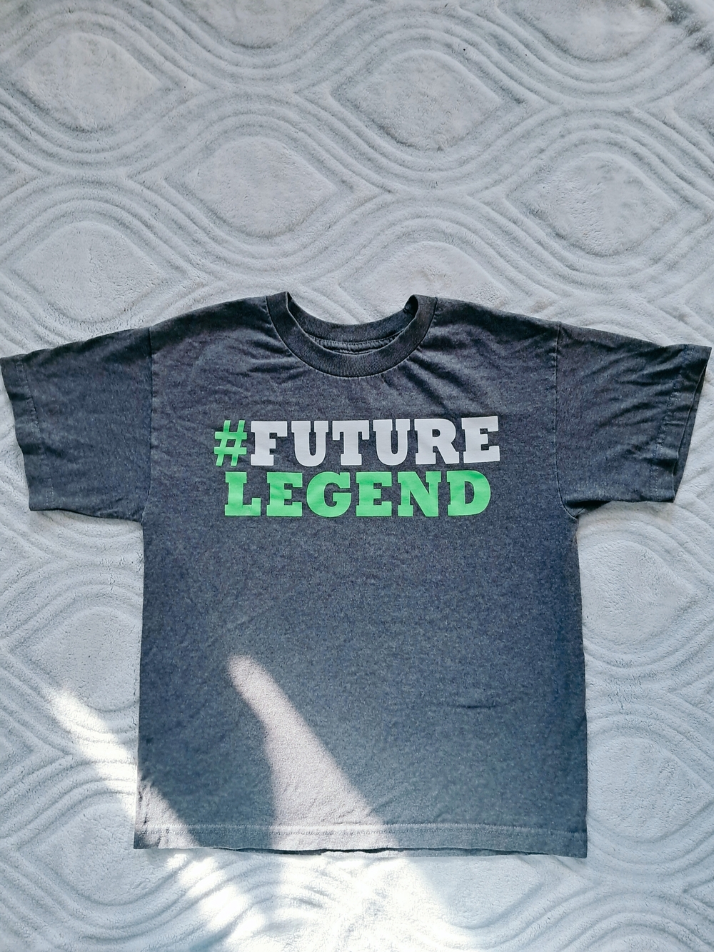 Kohl's Charcoal Gray Kids Tee with Green & White #FUTURE LEGEND